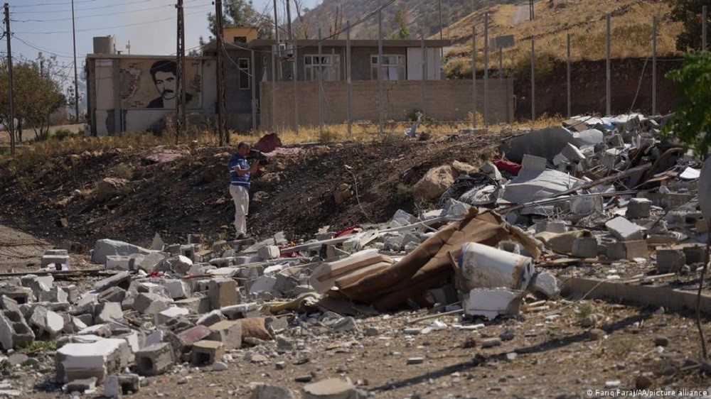 Destruction in Erbil, northern Iraq, after an attack by Iranian Revolutionary Guards in late September (photo: Fariq Faraj/AA/picture alliance)&nbsp;