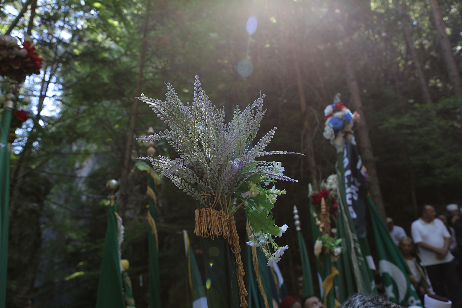 Flags and ensigns are held aloft by people participating in the procession (photo: Konstantin Novakovic)