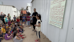 Makeshift school in Khan Younis in the Gaza Strip