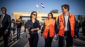 German Foreign Minister Annalena Baerbock at the Rafah border crossing between Egypt and the Gaza Strip