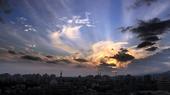 A sunset over the Damascus skyline. 